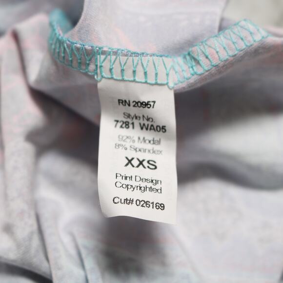 Tori Richard Patchwork Print Sleeveless Shift Mini Dress Blue Pink Size XXS - Picture 9 of 11